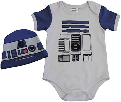 Knitwits R2D2 inspired Baby Onesie and Hat Bundle Outfit (6-12 months)
