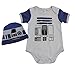 Knitwits RTOO-DTOO Space Wars Inspired Baby Onesie and Hat Bundle Outfit Onesie Costume Bundle for Baby Bundle - Blue (3-6 Months)