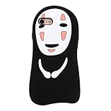 iPhone 7 Case, MC Fashion Cute 3D Japanese Cartoon Spirited Away Kaonashi No-Face Soft Silicone Phone Case Skin for Apple iPhone 7 (2016) and iPhone 8 (2017) (No-Face)