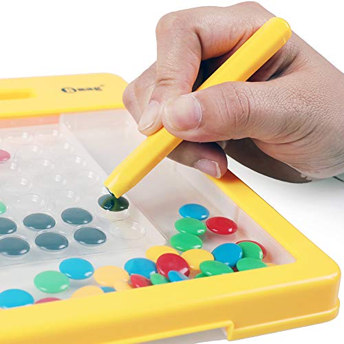 BMAG Magnetic Drawing Pad, Creative Doodle Board, Magnatab Toys, Magnetic M&M Dots Drawing Tablet, Educational Travel Doodle Toys for Toddler Kids Children (Small)