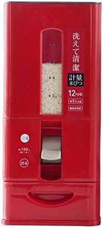 10kg Portable Rice Storage Box Metering Rice Cylinder Meter Barrel Moisture-Proof Insect-Proof Sealed Rice Box Household Rice Barrel Red White S-L