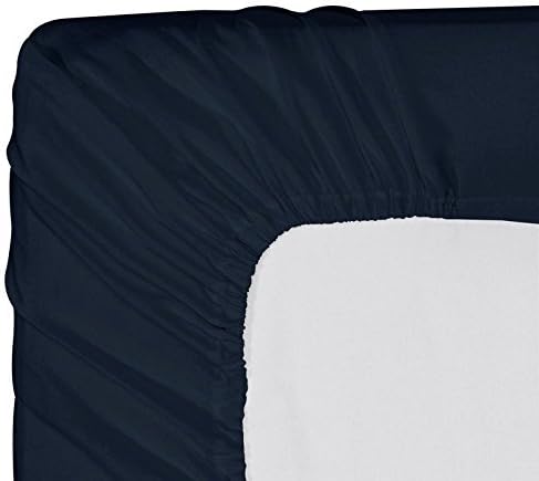 Premium Quality 1 Piece Fitted Sheet (Bottom Sheet Only) 15" inches Deep Pocket 800 Thread Count 100% Pure Egyptian Cotton Solid Pattern California King Navy Blue