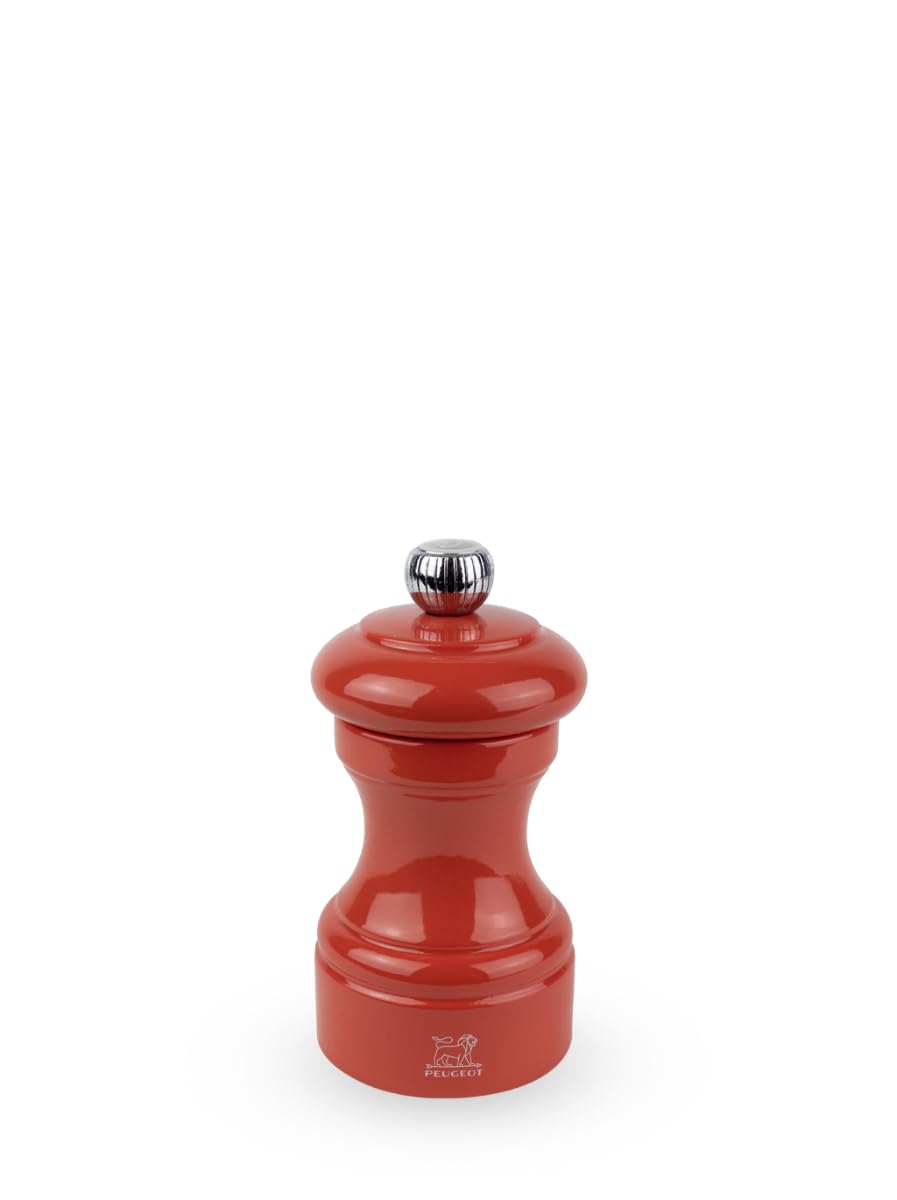 Peugeot - Bistro 10 cm Salt Mill - Classic Salt Grinder - Made with PEFC Certified Wood - Lifetime Guaranteed Mechanism - Made in France - Terracotta Colour