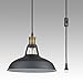 YOBO Lighting Industrial Plug-in Pendant Light with 9.8 Ft Cord and On/Off Switch
