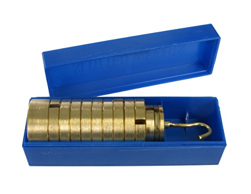 American Educational Brass Hooked Weight Set with Hanger, Metric