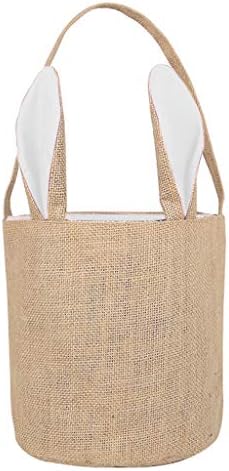 WORMENG Newest Egg Basket Holiday Rabbit Bunny Printed Canvas Gift Carry Eggs Candy Bag Candy Bag Cloth Bag Home Storage Bag Best Gift