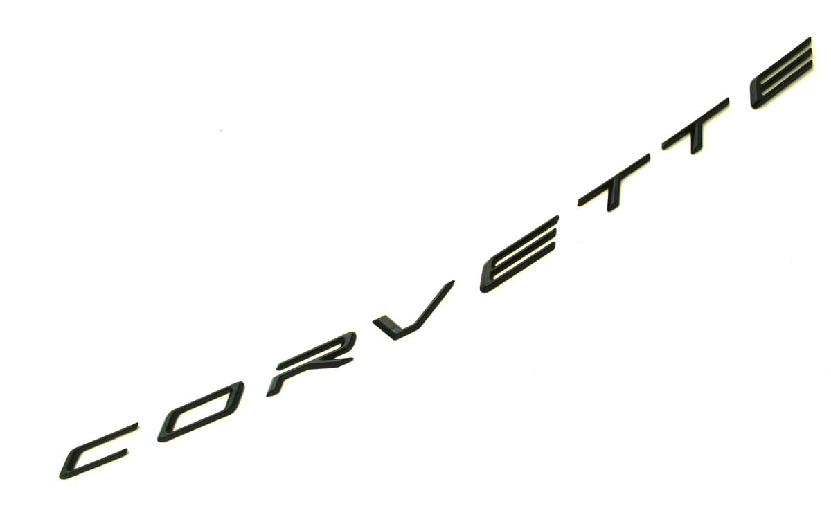 Photo 1 of 1x Rear Bumper Letters Emblem Car Badge Nameplate Logo Replacement for 2020+ Corvette C8 (Glossy Black)