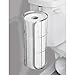 mDesign Hanging Toilet Roll Holder – Cistern-Suspended Toilet Roll Stand – Toilet Roll Storage for Three Spare Rolls – Silver