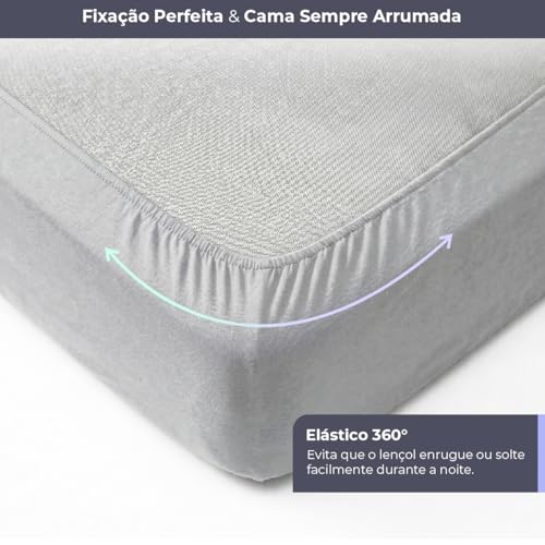 Decolab Jogo de Lençol Malha 100% Algodão Extra Macio - Roupa De Cama Antiácaro, Inclui Lençol Com Elástico (Forro) E Fronhas (Cinza-escuro, Solteiro Completo)
