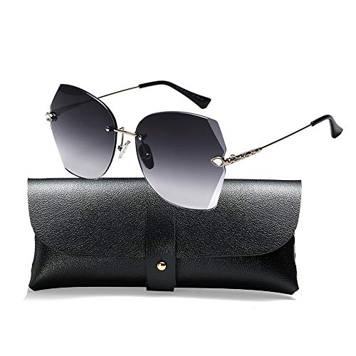 SOSUSHOE Sunglasses For Women Oversized Rimless Diamond Cutting Colorful Lens Fashion