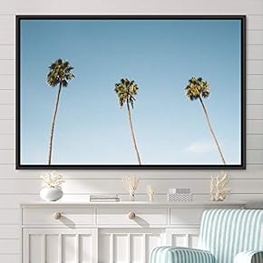 signwin Framed Canvas Wall Art Palm Tree Colorful...
