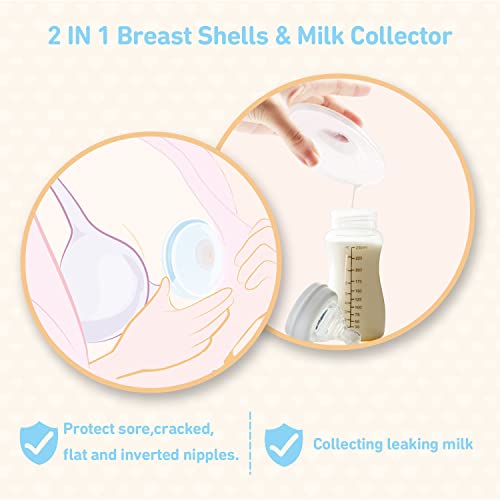 Breast Shells & Milk Collector Catcher for Breastfeeding 4 Pack, New