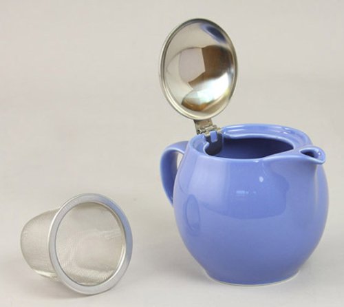 ZEROJAPAN 15oz Round Teapot with SLS Lid and Infuser (Blue Berry) - Thumbnail 3