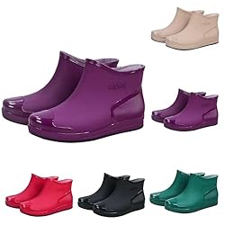 Women's Fashion Rain Boots Warm Water Proof Rubber
