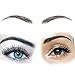 CliCling 100% Human Hair Full Hand Tied Fake Eyebrows for Women Re-Usable Lace Base Three-Dimensional Makeup Realistic False Brows (MMD2-1B Black)