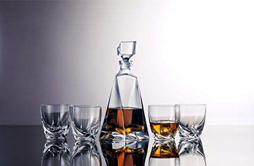 Denzili Twist Decanter w/4 DOF 5 pc Set, 26 Oz