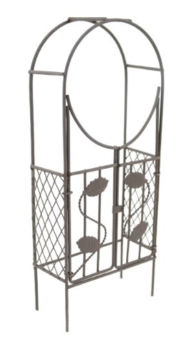 Touch of Nature Mini Iron Fairy Garden Arch with Gate, Rustic