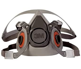 3M Medium Thermoplastic Elastomer Half Mask 6000 Series Reusable Standard Respirator With 4 Point Harness And Bayonet Connection