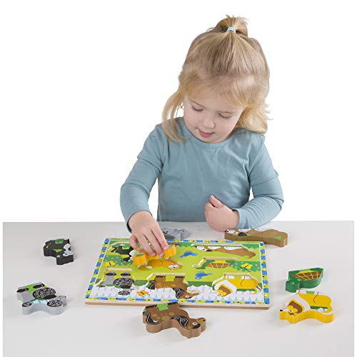 Melissa & Doug Wooden Chunky Puzzles Set Farm and Pets Wooden