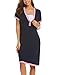 Ekouaer Women's Maternity Dress Short Sleeve Nursing Nightgown for Breastfeeding Sleepwear S-XXL