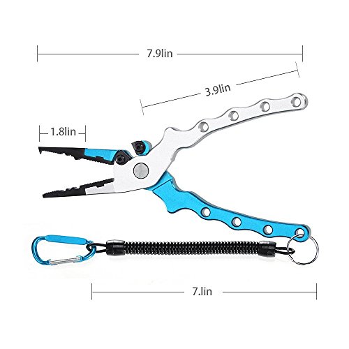 image for Bisgear Aluminum Fishing Pliers Split Ring Tool Fishing Line Braid Cut
