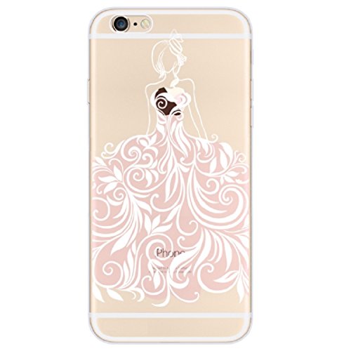 iPhone 6 Case, Axiba Princess Girl Printed Transparent TPU Carring Case Cover for iPhone 6s Regular 4.7 Inch (A)