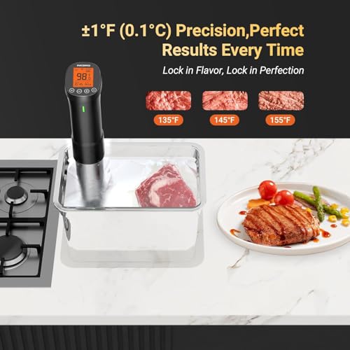 INKBIRD Sous Vide Machine ISV-200W Wifi Immersion Circulator Precision Culinary Cooker with Smartphone Control, Stainless Steel Design, Accurate Timer, 1000W Fast Heating for Perfect Meal Results