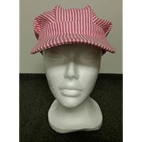 Girls Striped Engineer Hat (Pink)