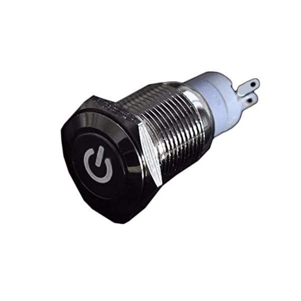 GBSELL-12V-16mm-LED-Power-Push-Button-Switch-Silver-Aluminum-Metal-Latching-Type