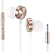 Miger in-Ear Wired Earphones, Noise Isolating Sweatproof Earbuds Headphones Built-in Mic for Running Jogging Gym Workout(Gold)