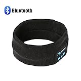 Bluetooth Headband Headphones for Women & Man, Pococina Wireless Music Earphone for Sleeping Running Yoga, Built in Mic (Black)