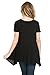 Frumos Womens Short Sleeve Comfy Loose Fit Long Tunic Top IT-Black X-Large