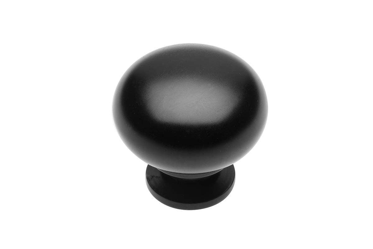 GTV - Bergamo Knob Diameter 3 cm I Furniture Knobs with Screws I Cupboard Knobs Kitchen Knobs Door Knob Drawer Knob Handle Furniture Handles I Black Matt