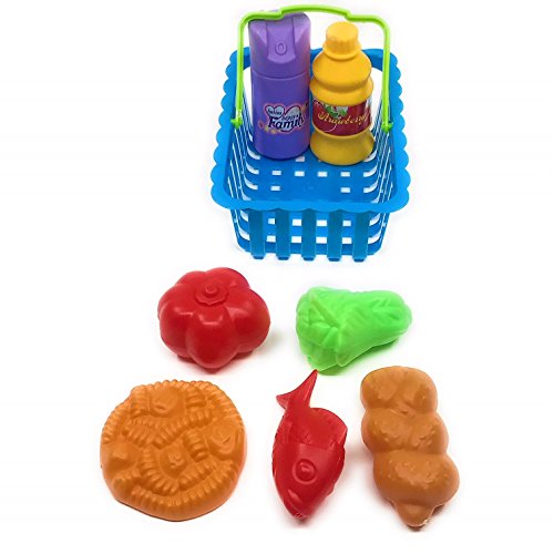Toy Cash Register Cashier Playset Battery Operated, Kids Pretend Play Set ,Colorful Childrens Cash Register w/ Microphone, Scanner, Calculator, Play Money & Groceries /Kids Supermarket Cashier (Pink) - Thumbnail 3