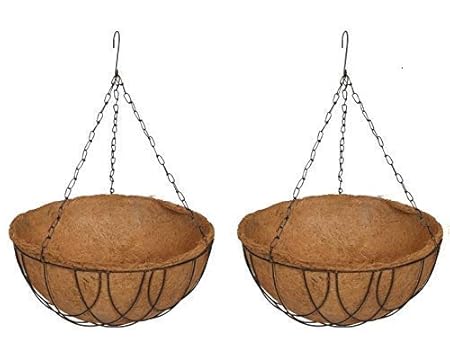 COIR GARDEN Coir Hanging Baskets - 12 INCH - Pack of 2 - Balcony Garden Decoration for Indoor and Outdoor
