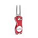 Red GoPick Golf Divot Repair Tool - Stainless Steel Switchblade with Detachable Ball Marker