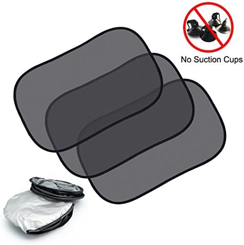 Auto Sun shade for Side and Rear Window – Car Sunshades 20''X12''- No Suction Cups, Easy to Install, Protection Your Car Interior Trim and Passengers seat from sun glare and heat. (3pack)