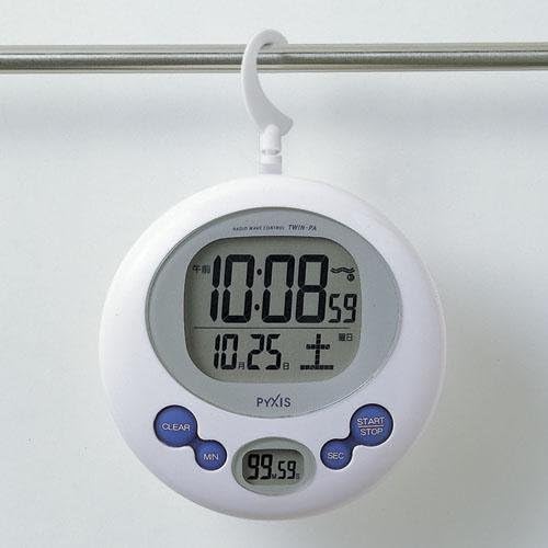 Amazon Co Jp Seiko Clock セイコークロック 電波デジタル置掛兼用 キッチン バスクロック ホワイトna501w ホーム キッチン