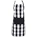DII Unisex Buffalo Check Kitchen Collection, Classic Farmhouse Chef Apron, One Size, Black & White