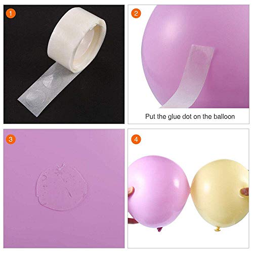 QISF Balloon Column Stand Kit 5 Sets of Clear Table Desktop Balloon Holder + 2 Rolls 100 Dot Removable Adhesive Glue Dot for Baby Shower Birthdays Wedding Parties Holidays and Anniversary Decor