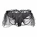 Crossdress Panties Feeshow Men's Jockstrap Lace Briefs Sissy Pouch Underwear Ruffle Skirted Black Large