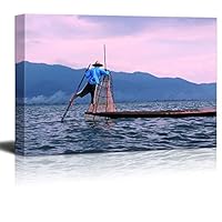 Canvas Wall Art Fisherman Canvas Prints Home Artwork Decoration for Living Room,Bedroom - 12x18 inches