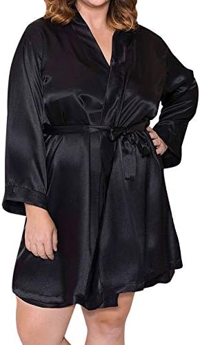 wuhanlianxiangxing Plus Size Nightgown,Womens Silk Bath Dress Robe Sleepwear Sexy Nightdress