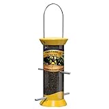 Droll Yankees New Generation Finch Flocker Bird Feeder, 23 Inches, 8 Ports, Yellow
