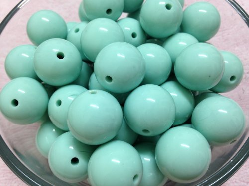 10pc 20mm Mint Green Acrylic Chunky Beads Bubblegum Beads Necklace Beading Su...