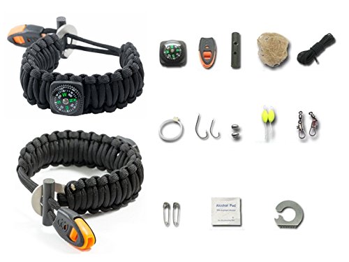 BIOC--Bracelet-Survival-Kit-550-Paracord-15-uses-in-1--BLACK