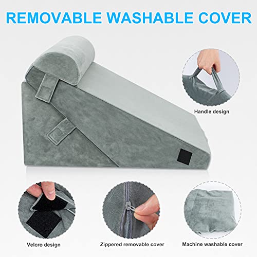 howhom Bed Wedge Pillow, Adjustable Folding Orthopedic Wedge Pillow