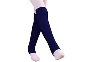 Hovershoes Girls Leg Warmer Toeless Knitted Stirrup Legwarmers Dance Over The Knee Sock Ballet Yoga Latin Boot Cuffs for Kids