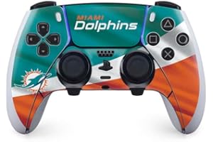 Skinit Decal Gaming Skin Compatible with PS5 DualSense Edge Pro Controller - Officially Licensed NFL Miami Dolphins Design