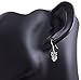 925 Oxidized Sterling Silver Greenish Blue Eye CZ Stone 2-D Wisdom Owl Dangle Hook Earrings 1.2